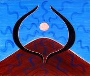 Sacred Hill Full Moon in Acrylic Paintings at Healing SpiritScapes